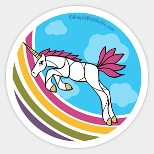 Rainbow Unicorn v4 — Dancing Uniquorn Illustration series Sticker